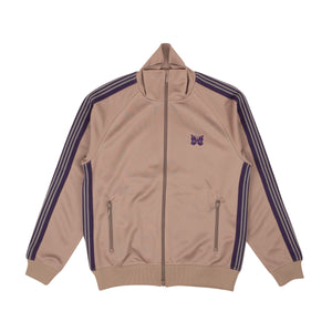 Taupe Polyester Classic Zip-Up Track Jacket