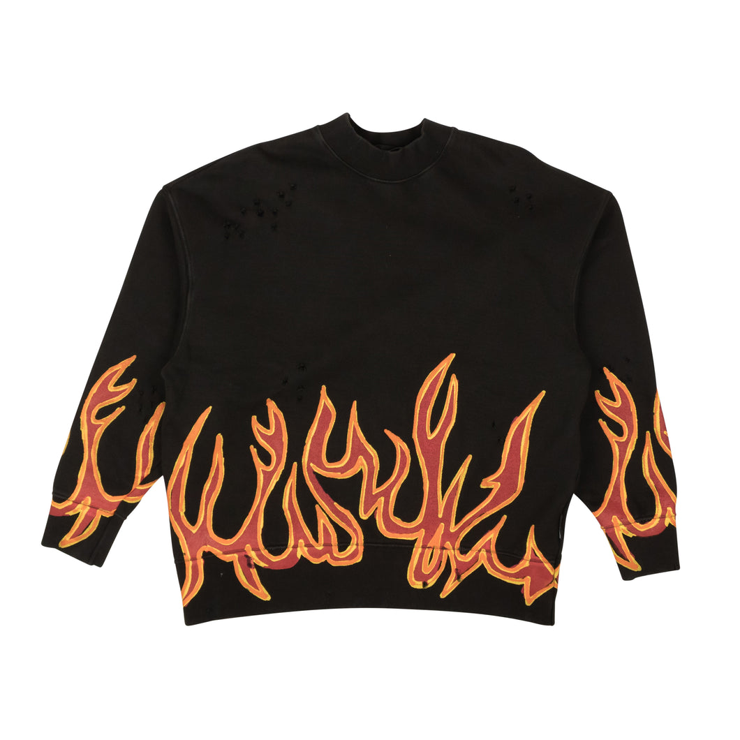 Black Graffiti Flames Crewneck Sweatshirt