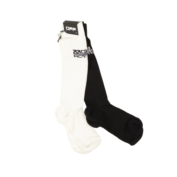 Black And White 2 Pack Knee Socks