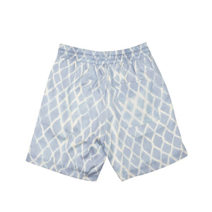 Light Blue Swish Print Silk Shorts