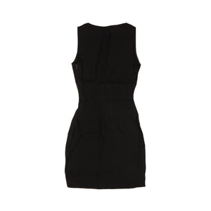 Black Sleeveless Chain Collar Detail Mini Dress