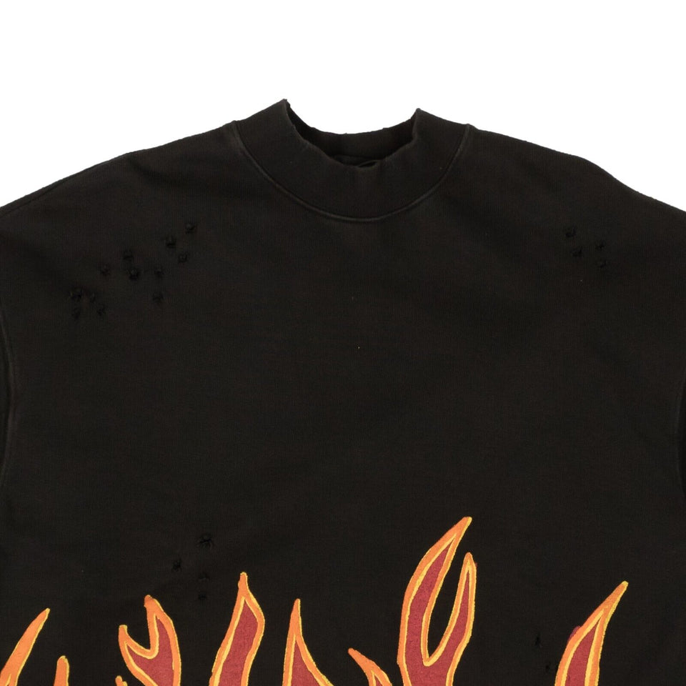 Black Graffiti Flames Crewneck Sweatshirt