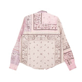 Lavender Cotton Bandana Reconstructed Flannel Shirt