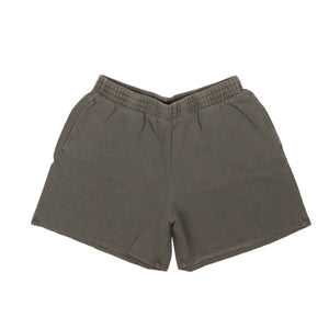 Washed Black Cotton Interval Shorts