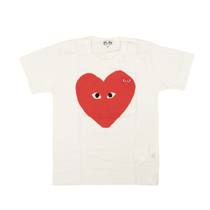 White Cotton Big Red Heart T-Shirt