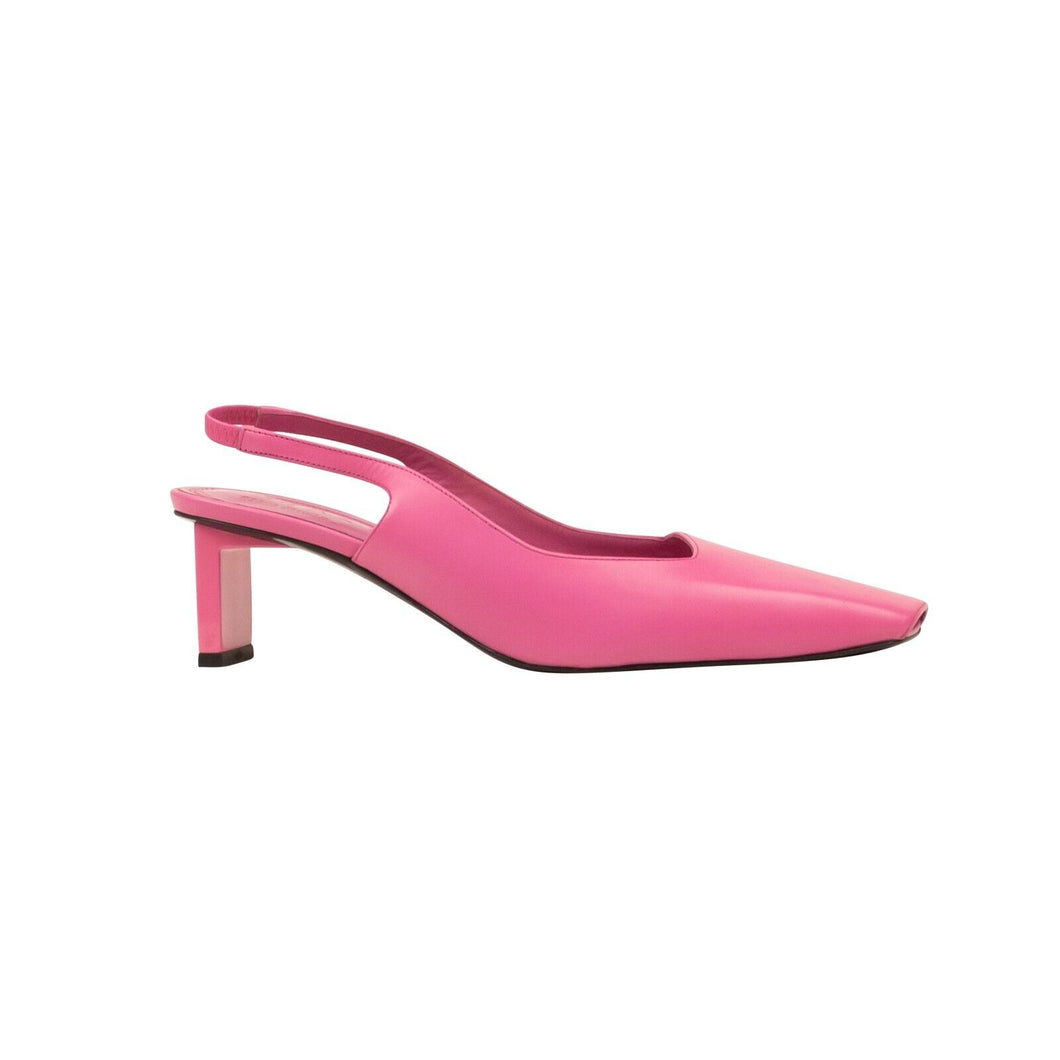 Pink BETTA Leather Slingback Pump Heels