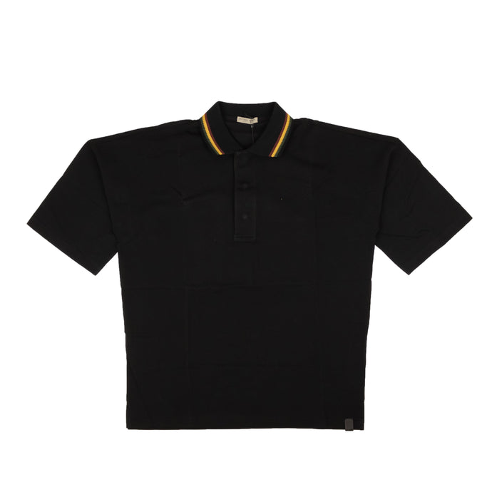 Black Stripe Collar Polo Shirt