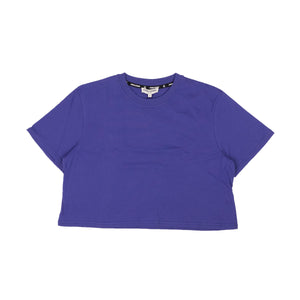Violet Cotton Blank Cropped T-Shirt