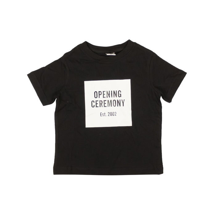 Black Cotton Mini Logo Short Sleeve T-Shirt