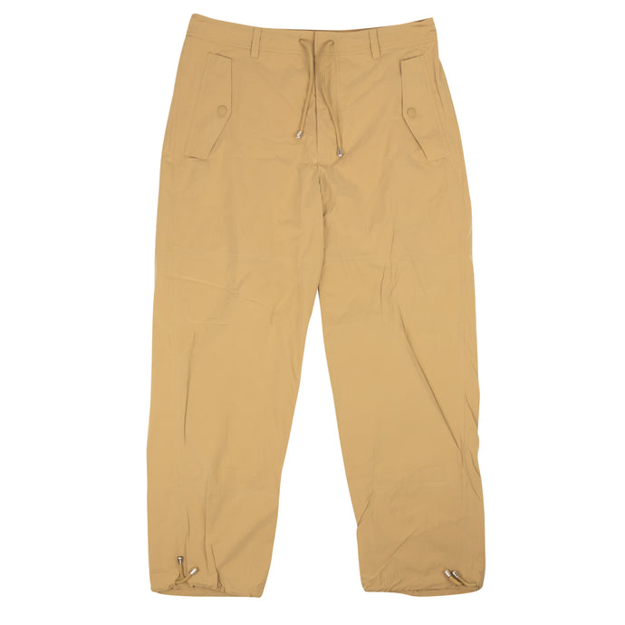 Khaki Brown Nylon Drawstring Cargo Pants