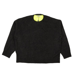 Neon Green Color Block Cashmere Sweater