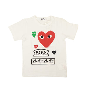 White, Red And Green Heart Logo T-Shirt