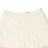 White Satin Pleated Tennis Club Mini Skirt