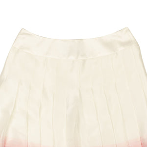 White Satin Pleated Tennis Club Mini Skirt