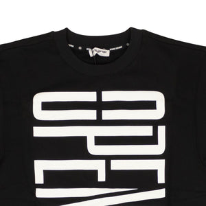 Black Stretch Logo Cut-Off Sweatshirt