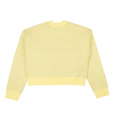 Pale Yellow Cropped OC Flower Sweater
