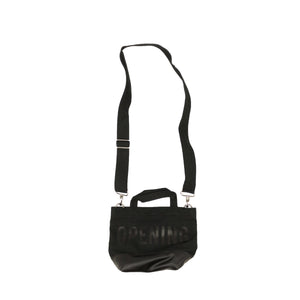 Black Cotton Logo Mini Messenger Tote Bag