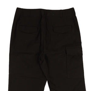Black Cotton Side Seam Trousers