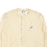 White Wool Knit Heart Cardigan
