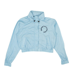 Blue Nylon Cropped Baby Windbreaker Jacket