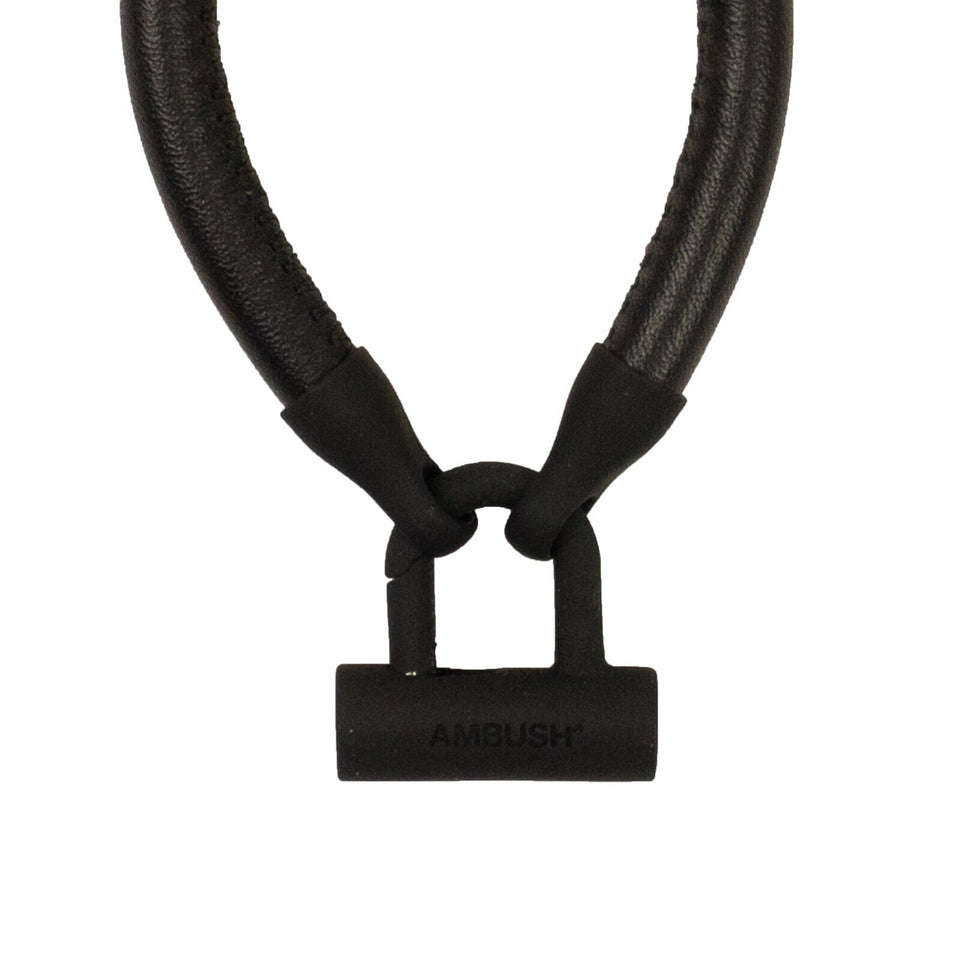 Ambush Bike Lock Leather Necklace - Black