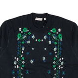 Navy Jacquard Floral Bandana Sweater
