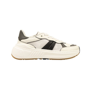White And Black Leather Speedster Sneakers