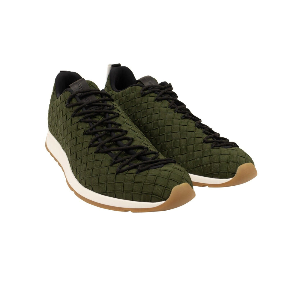Khaki Green Intrecciato Athletic Sneakers