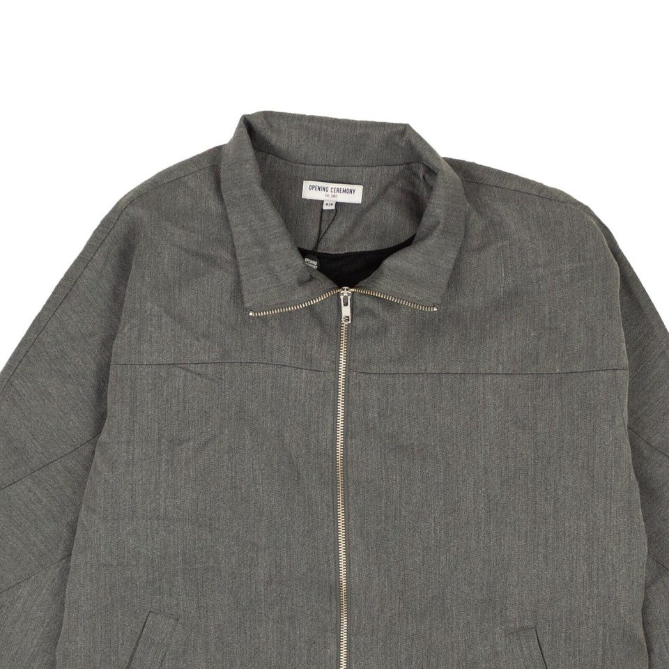 Grey Polyester Tailoring Warm-Up Jacket