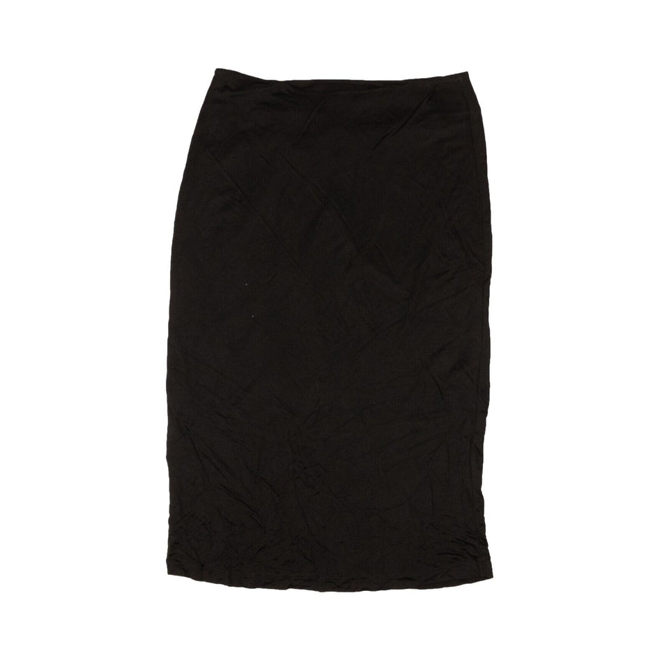 Black Polyester Keyhole Flare Skirt