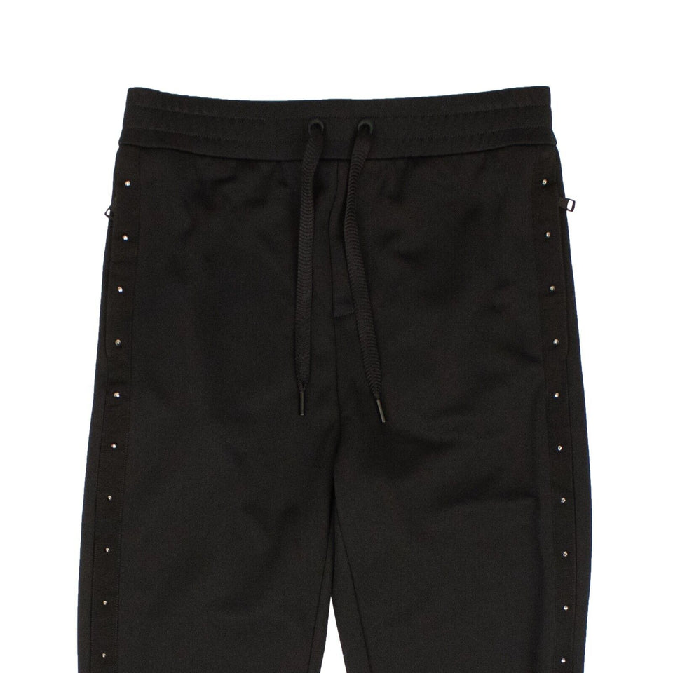 Black Cotton Studded Detail Sweatpants