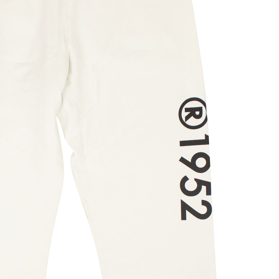 White Cotton Front Logo Jogger Sweatpants