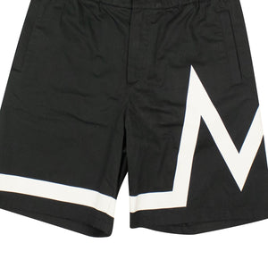Black Cotton Graphic Bermuda Shorts