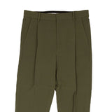 Olive Green Polyester Twill Trousers
