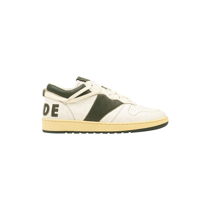 White And Forest Green Rhecess Low Sneakers