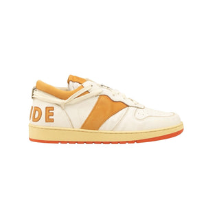 White And Orange Leather Rhecess Low Sneakers