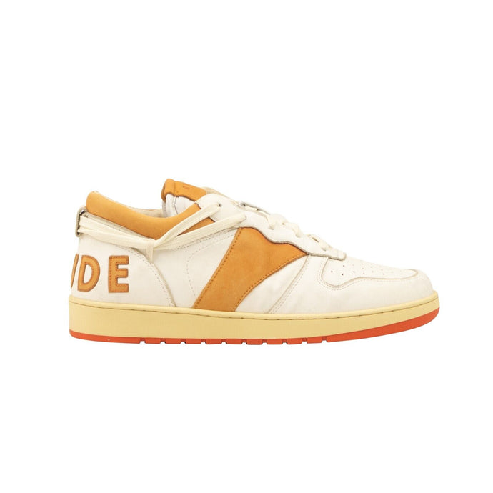 White And Orange Leather Rhecess Low Sneakers