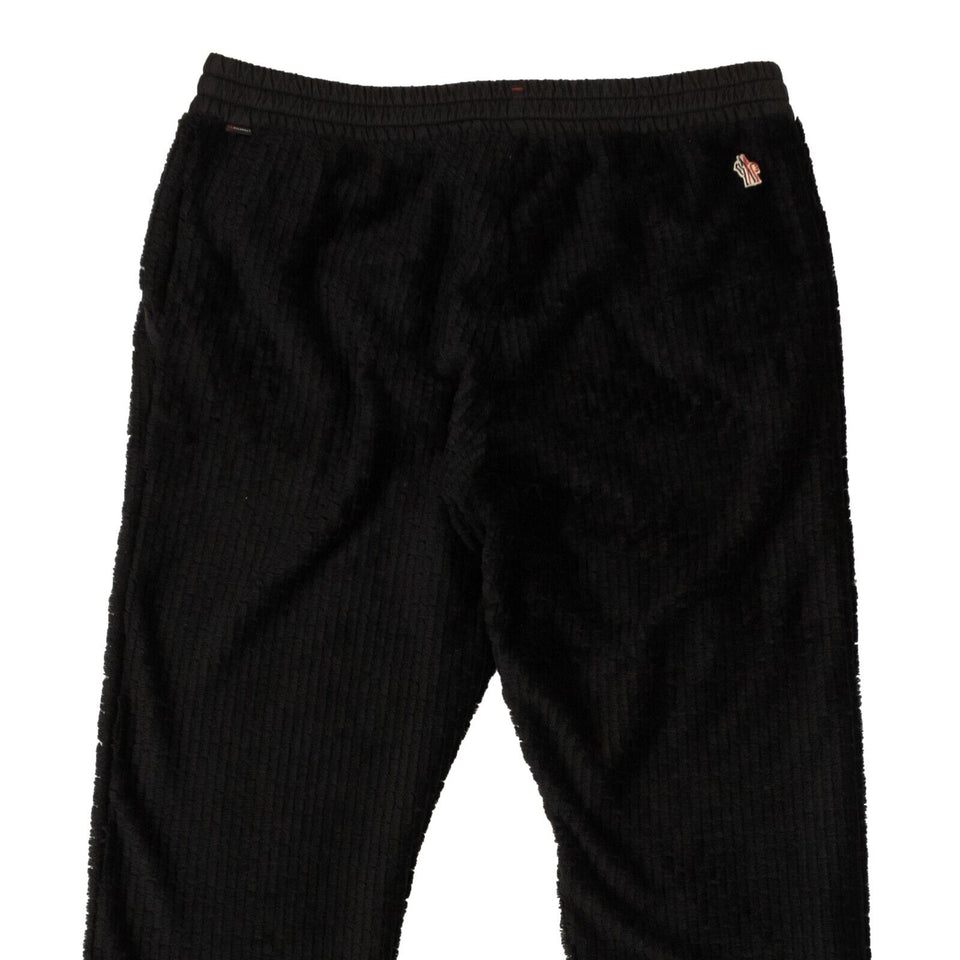 Black Polyester Fur Logo Sweatpants