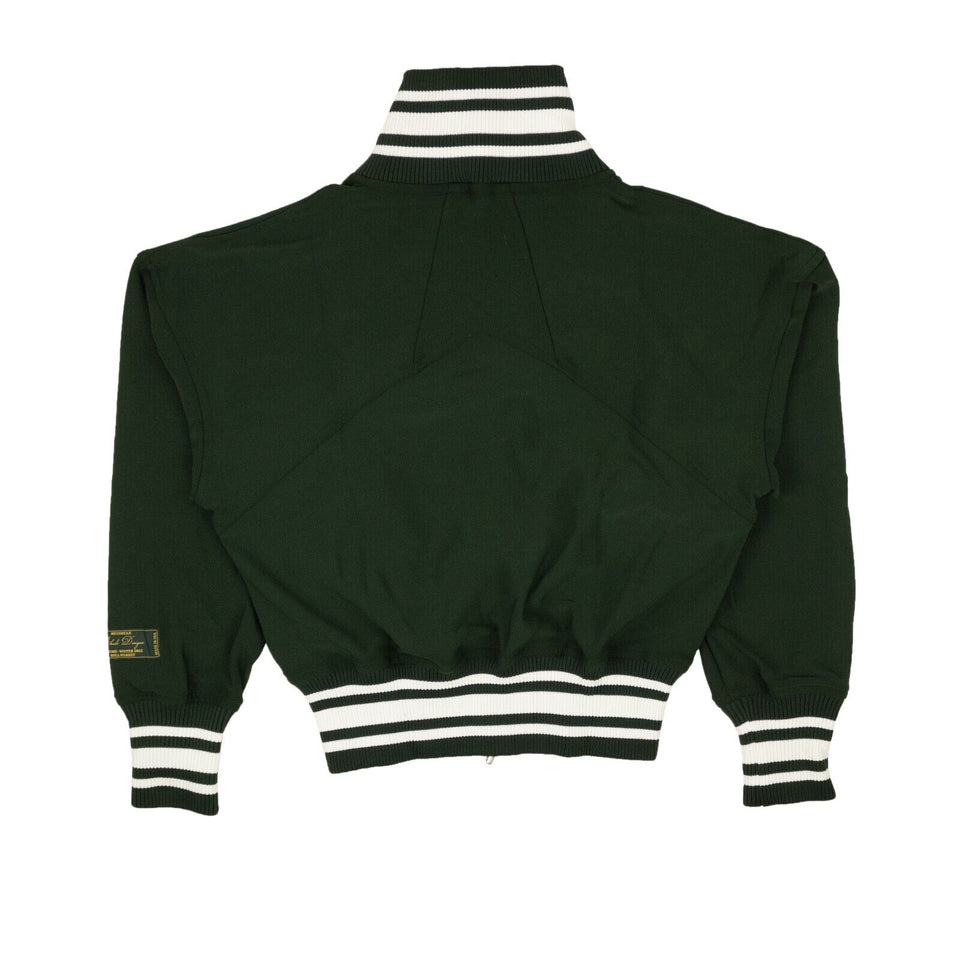 Forest Green Polyester Ribbed Track Jacket