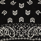 Black Cotton Knit Bandana Print Crewneck Sweater