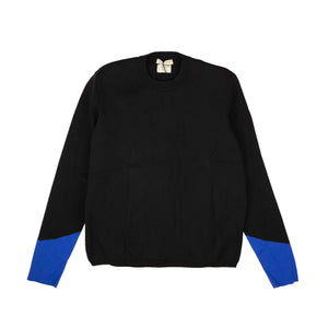 Black And Blue Nylon Pullover Sweater