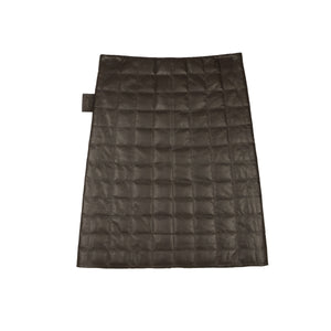 Chocolate Brown Checkered Leather Skirt