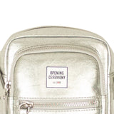 Silver Mini Leather Crossbody Bag