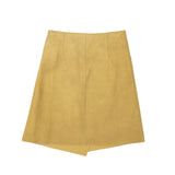 Khaki Green Suede Wrap Skirt