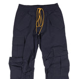 Navy And Creme Polyester Gabardine Cargo Pants