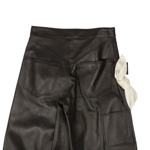 Black Leather Bandana Shorts