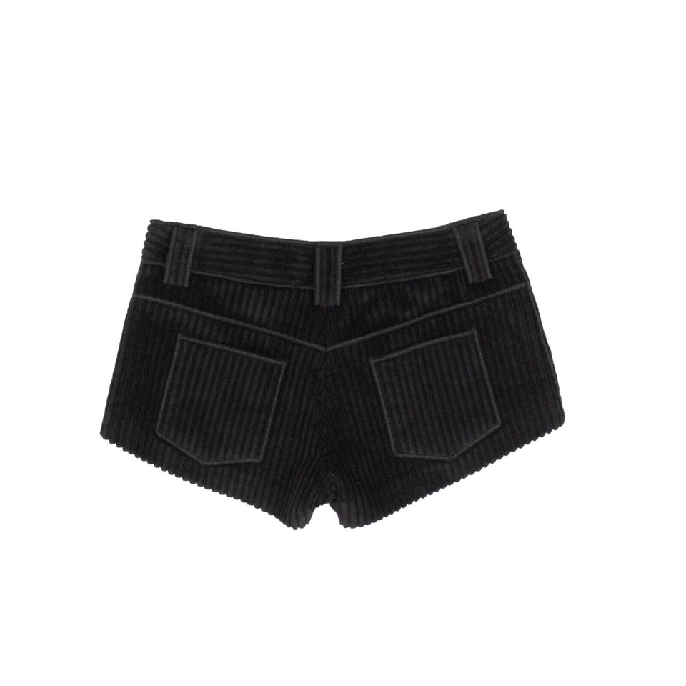 Women's Black Corduroy Short Shorts
