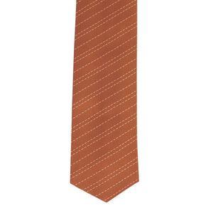 Silk Striped Neck Tie - Camel Brown