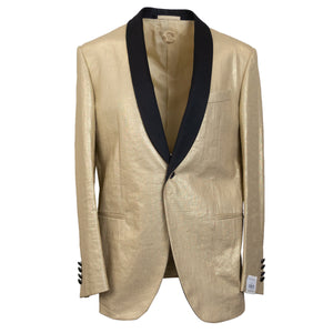 Gold Linen Single Breasted Suit