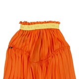 Pleated Drawstring Dress - Orange